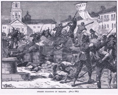 Lucha callejera en Málaga 1869 d.C. de William Barnes Wollen